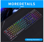 Mechanical Keyboard Wired Gaming Keyboard 104 Keys RGB Backlit Receiver for Laptop Desktop Ergonomics Keycap PC Accessories
