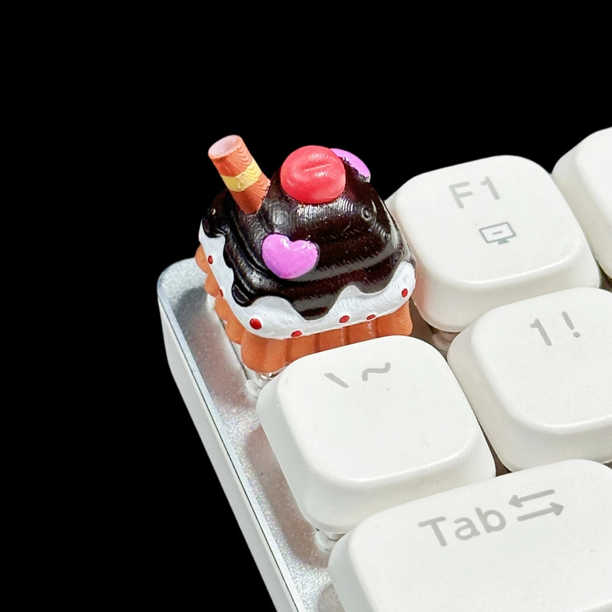 3D Customize Cakes Resin Keycaps PBT for Mechanical Keyboards with Cherry MX Switches DIY with Unique Personality Biscuit Design