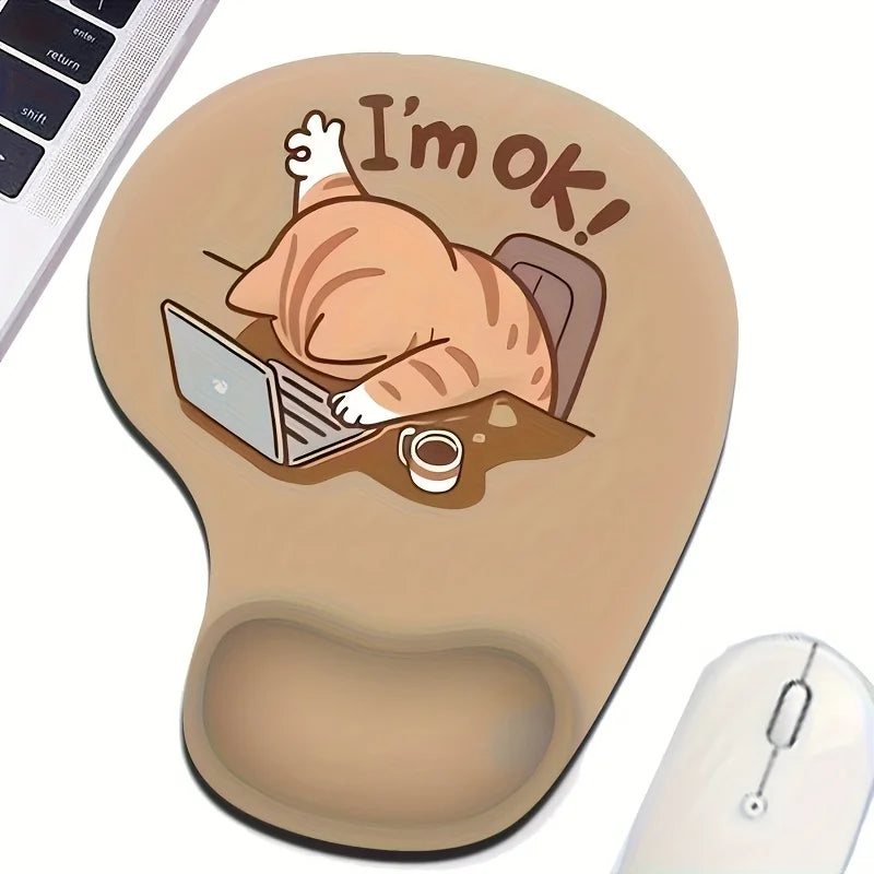 Comfortable Wrist Rest Mouse Pad with Cute Cat Design,19.0 Cm X 22.99 Cm,Enhances Comfort and Productivity,Perfect for Your Desk
