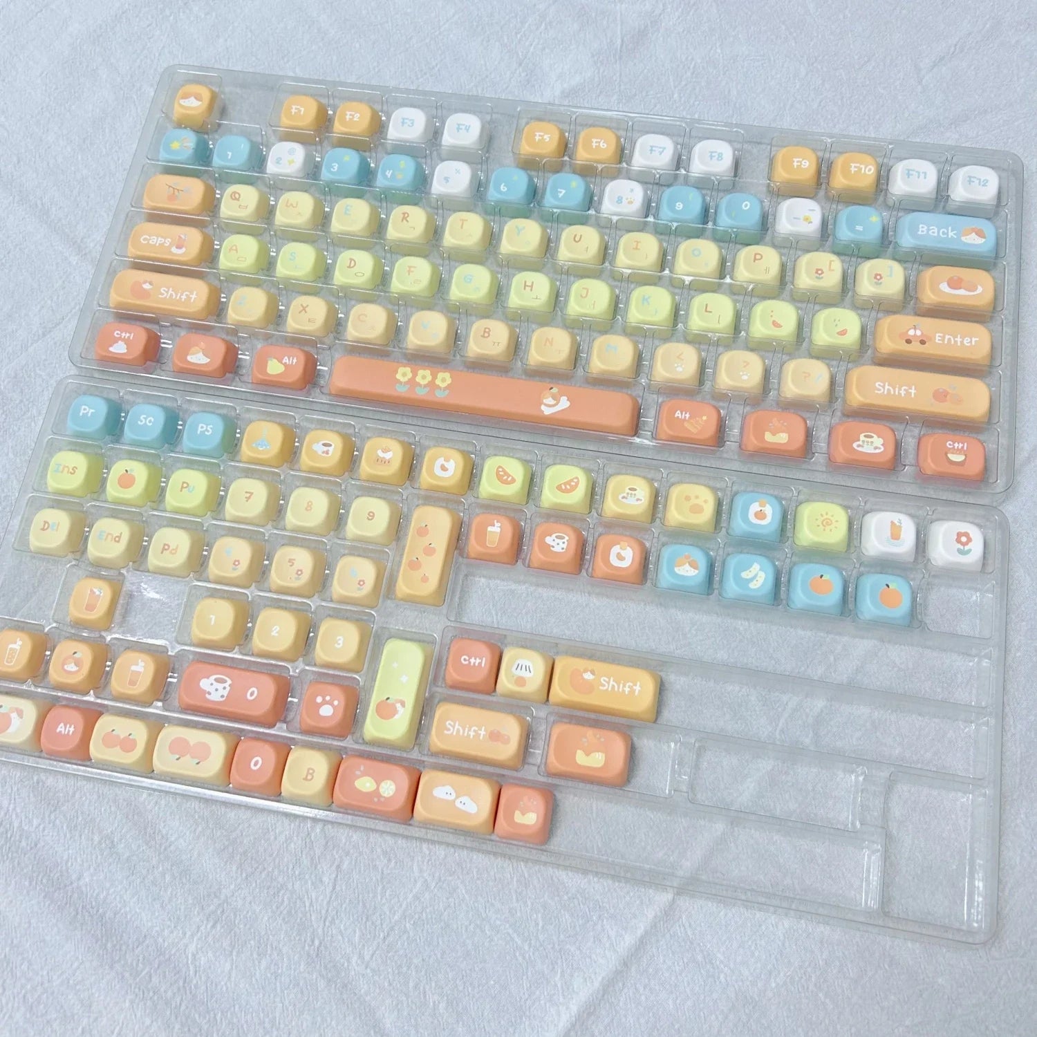 Orange Soda Keycap 131 Keys XOA Profile PBT Five-sided Sublimation Custom Keycaps for Mechanical Keyboard Cute Korean Key Caps